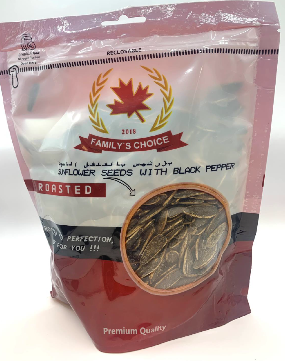 Family’s Choice Roasted Sunflower Seeds with Black Pepper